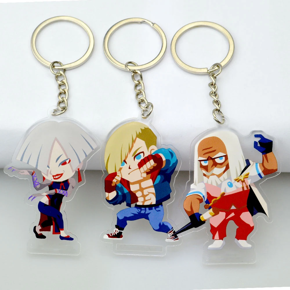 Custom Bulk Promotional Logo Cute Kawaii Cartoon Anime Clear Resin Glitter Acrylic Plastic Keychain Charm with Epoxy