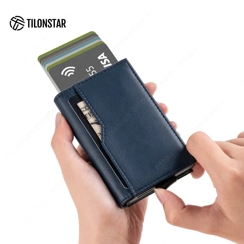 Premium Quality Laser Printed Aluminum Wallet For Men Card Holder Minimalist Wallet RFID Blocking Front Pocket Card Wallet