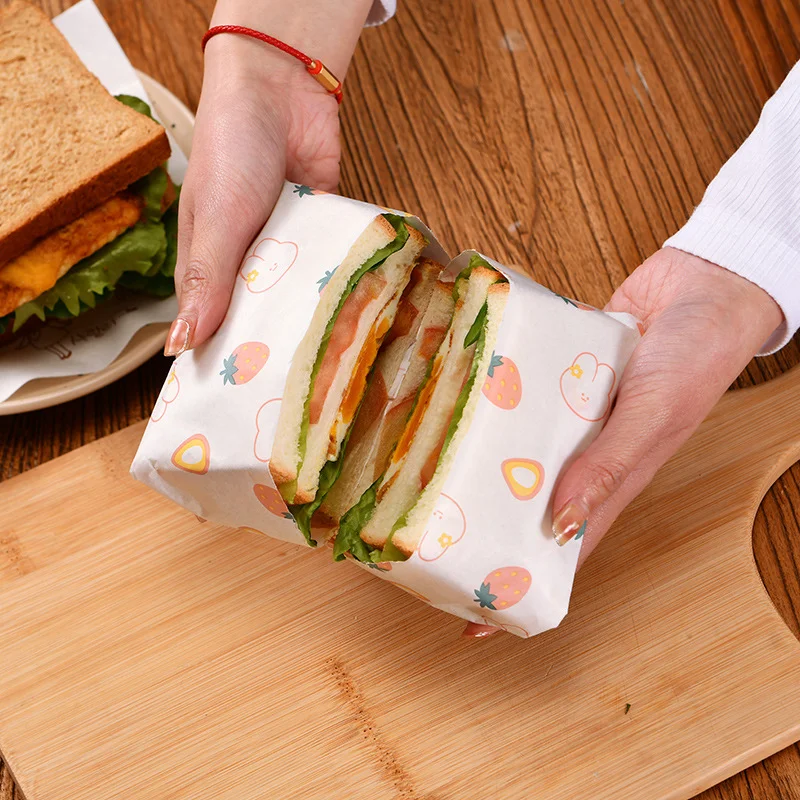 Custom logo food-grade hamburger oil-proof paper Deli packaging grease proof wrap paper fries fast food Greaseproof Paper