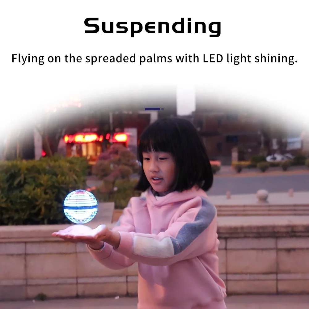 Direct Sales Gift For Boy And Girl Remote Control Rechargeable Flying Saucer With Flash Light Flying Ball
