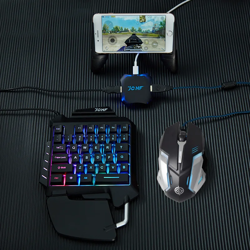 
Gaming set Keyboard + Mouse + Converter + Adapter Combo For Game PUBG Eating Chicken For Android IOS Mobile Phone 