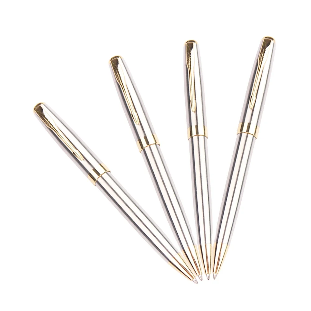 Business promotional silver  color metal  ballpoint pen metal gift pen with clip