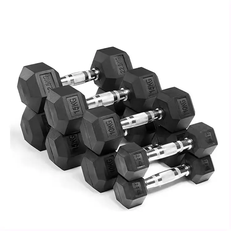 Hot Sale barbell dumbbells Free Weight 10 Kg 30Kg 50Kg 70Kg Fitness Equipment Rubber Round Dumbbell Set