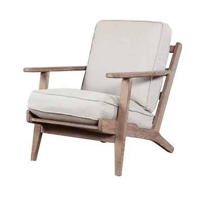 MRS WOODS Furniture French country style event rental oak wood hotel recliner sofa chair