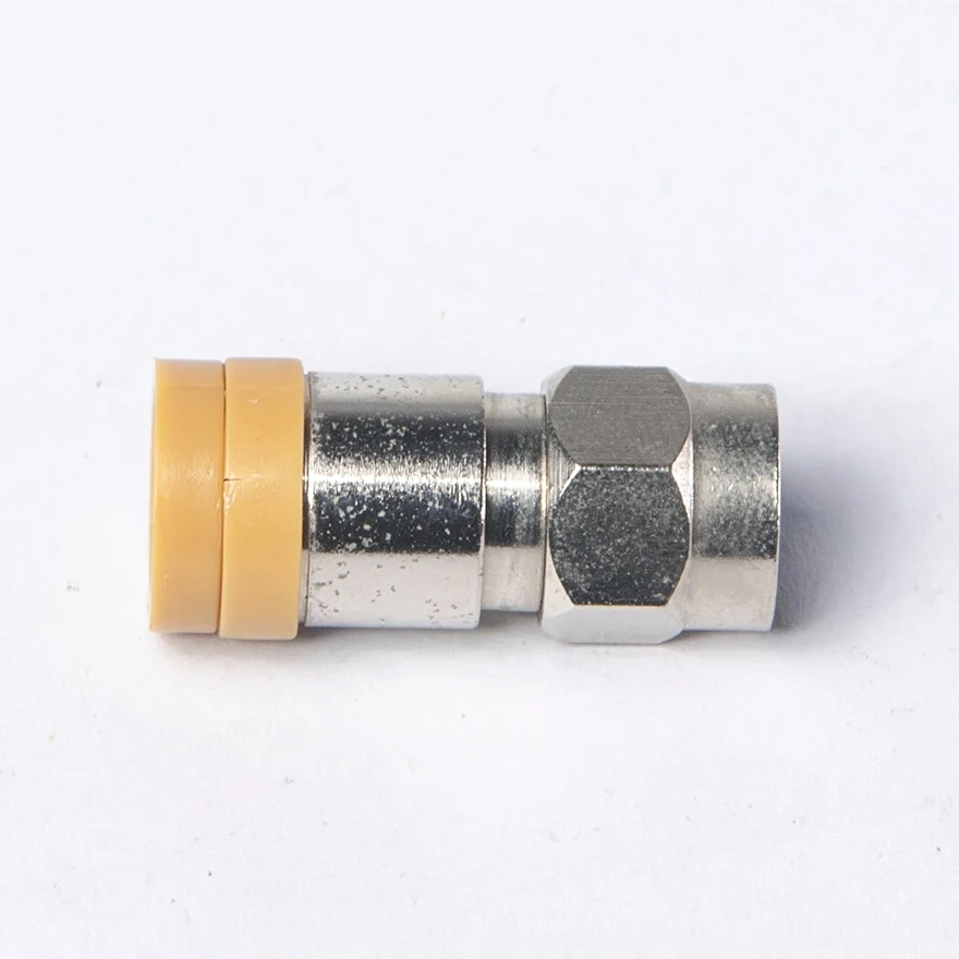 Supplier 50 ohms male plug crimp plated nickel straight for rf cable assembly RF coaxial F connector