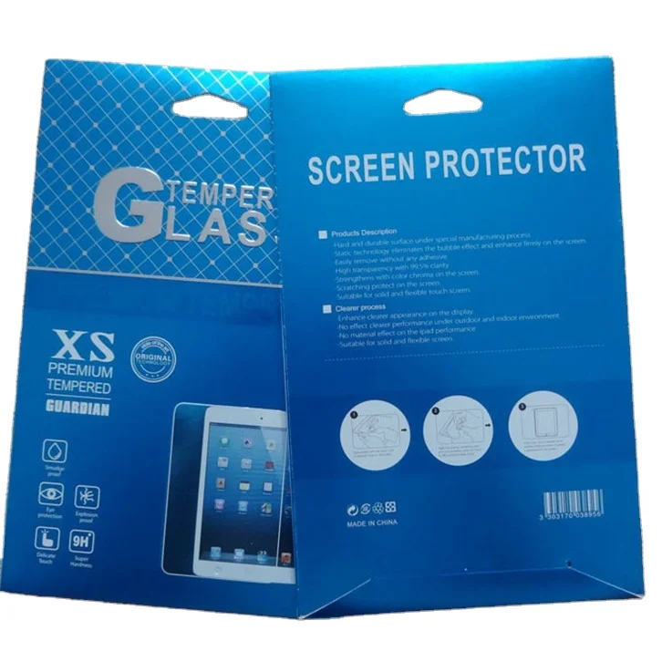 Custom silver paper envelope packaging with embossing logo Wholesale screen protector tempered glass packing envelopes