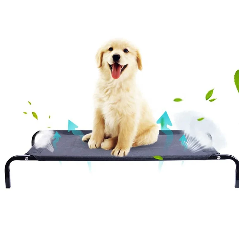 Elevated Dog Bed Cot Portable Indoor Outdoor Pet Hammock Bed with Skid-Resistant Feet Frame with Breathable Mesh Dog Cat Cot