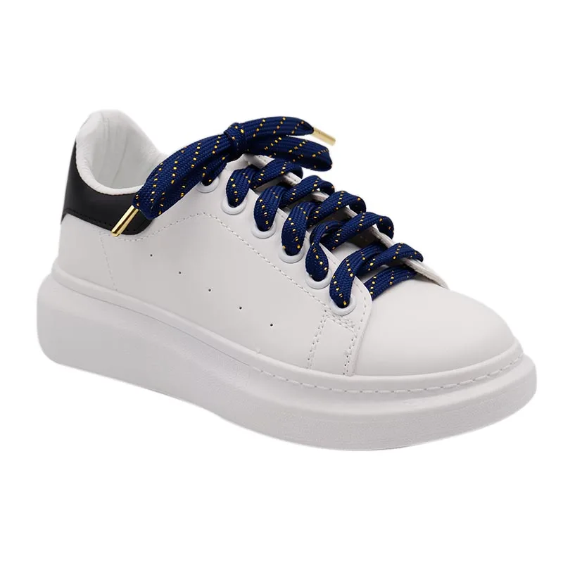 Weiou shoelace Company elegant  flat  gold metallic shoelaces