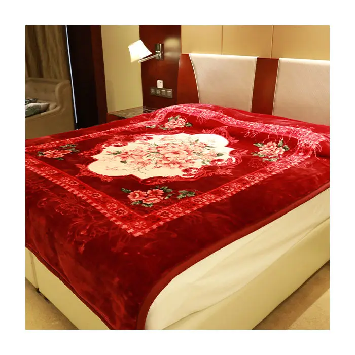 2 Ply Thickened Luxury Super Soft 100% Polyester Microfiber Fleece Oem Mink Wedding Throw Blanket Raschel Blanket