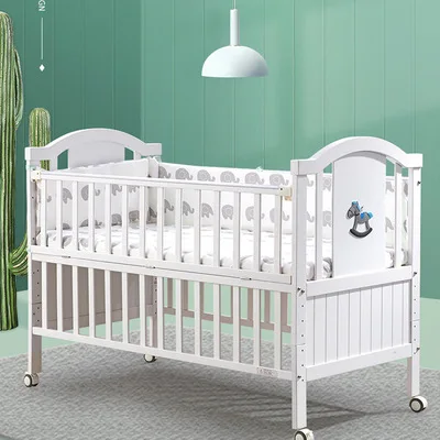 
Wholesale new born High quality baby cot sets baby crib wooden baby cradle with mat 