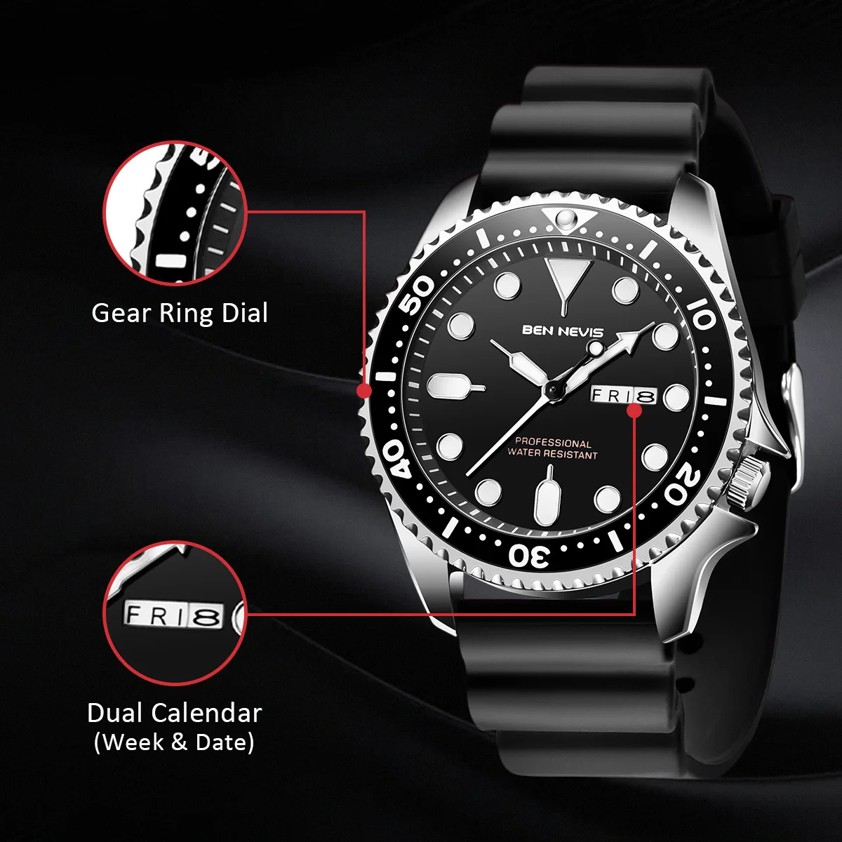 2023 New Arrival Silicone Quartz Analo Wristwatch 3ATM Waterproof Male Hand Clock Relogio Masculino Sports Men Watches