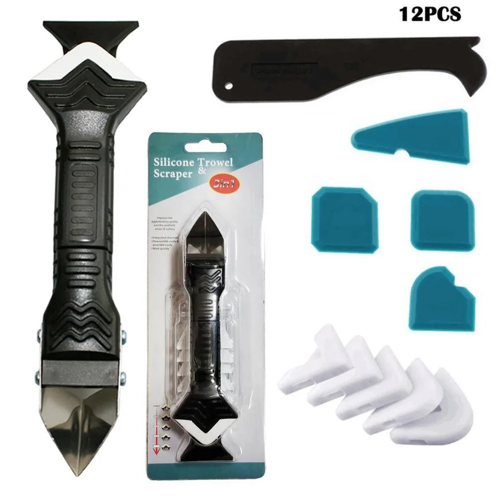 New product tools Popular Professional Caulk Tool Kit 3 in 1 Sealant Scraper and Trowel Silicone Sealant Finishing Tool