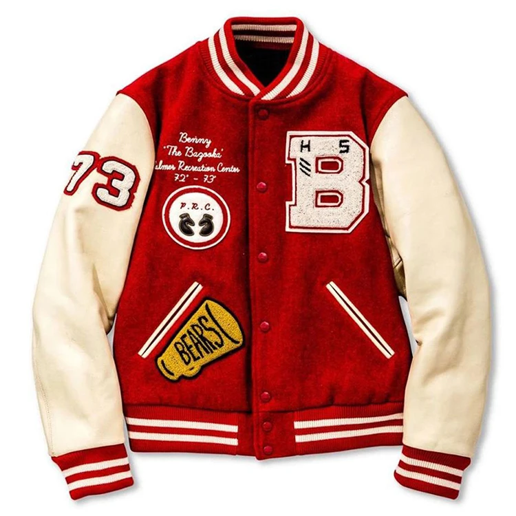 Varsity Jackets Letterman Jackets Turn Down Shoulder Baseball College Jacket China Manufacture Price With Genuine Leather