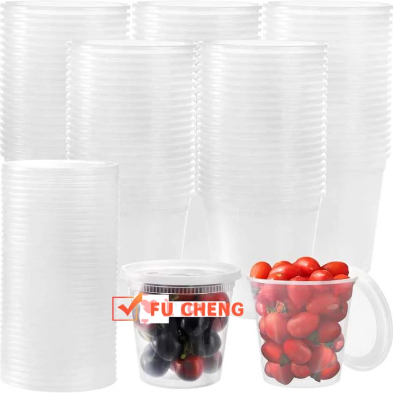 24 Sets - Leak proof Stackable BPA Free Microwavable Freezer Safe Plastic Deli Containers With Lids for  Deli  food container