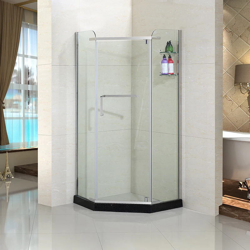 Bathtub Screen Shower Enclosure Diamond Shape Tempered Glass Shower Cabin