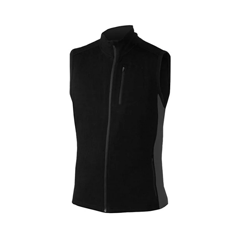 Factory Custom Wind Proof Merino Wool Short Sleeve Sport Full Zip Waistcoat For Men