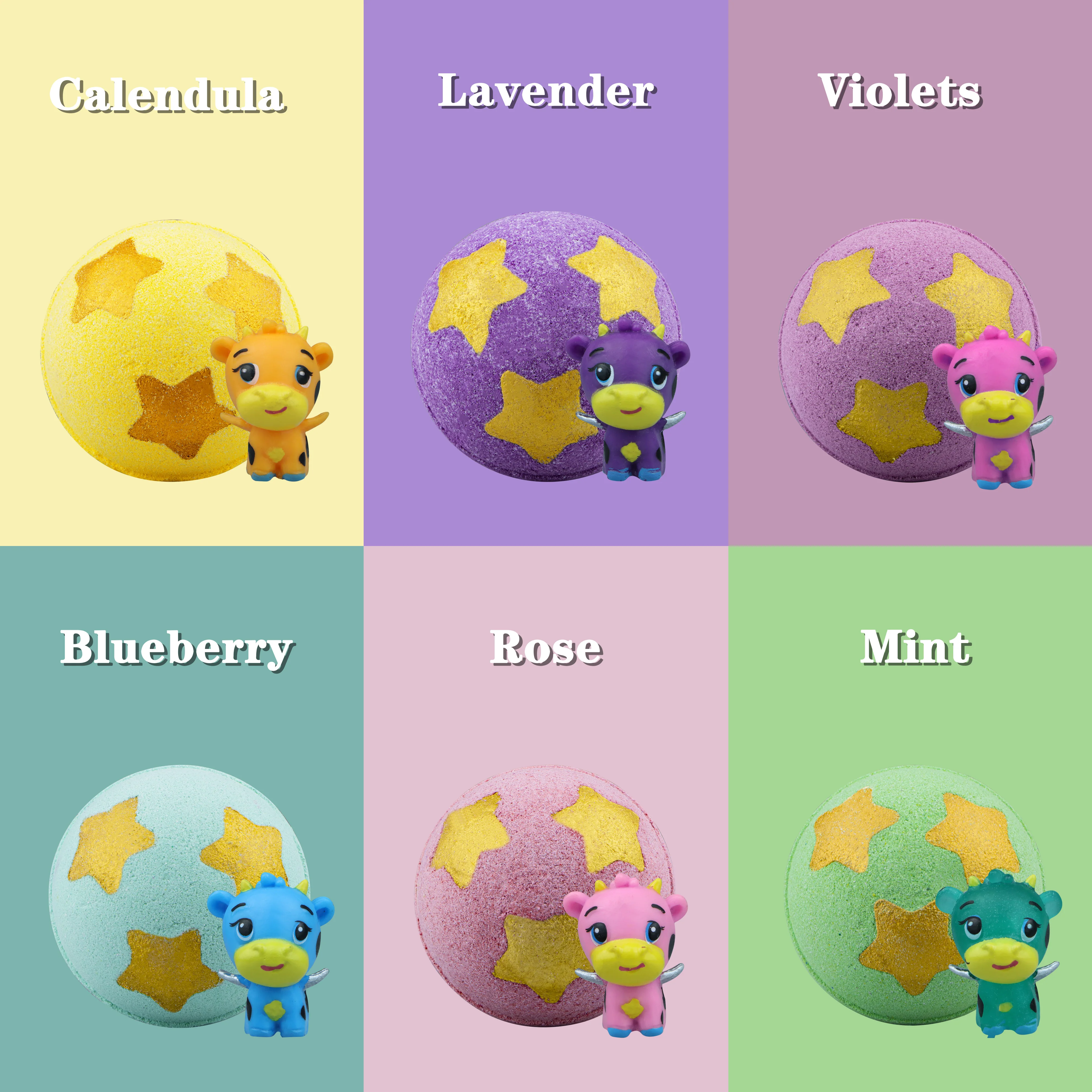 OEM Handmade Fizzy Balls For Kid Bath Bomb Gift Set With Toys Inside Bath Ball Bomb Essential Oil Spa Bath Fizz Balls