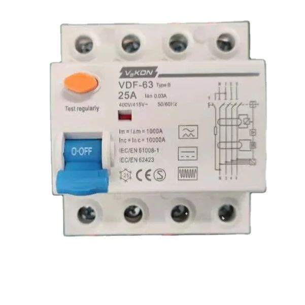 RCCB B type b 25 A 40A 30ma 63A with CE CB SEMIKO test report
