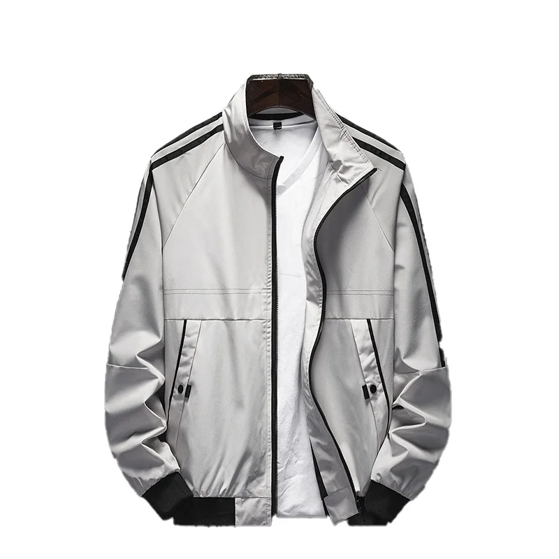 Новая мужская полосатая куртка с лацканами на молнии, мужская куртка на заказ