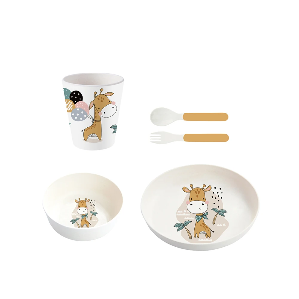 rpet baby dinnerware giraffe pattern customized grs certificated