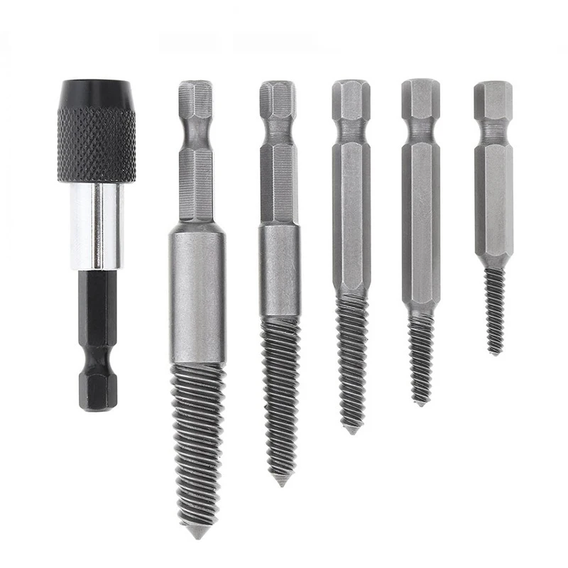 5Pcs Broken Screw Extractor Set,Stripped Screw Extractor Kit,Damaged Bolts Removal Tool