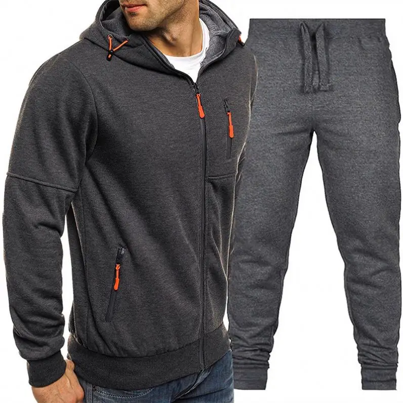 winter tech fleece hoodie tracksuit men joggers suits set mens training sets training & jogging sports wear jacket sets for men