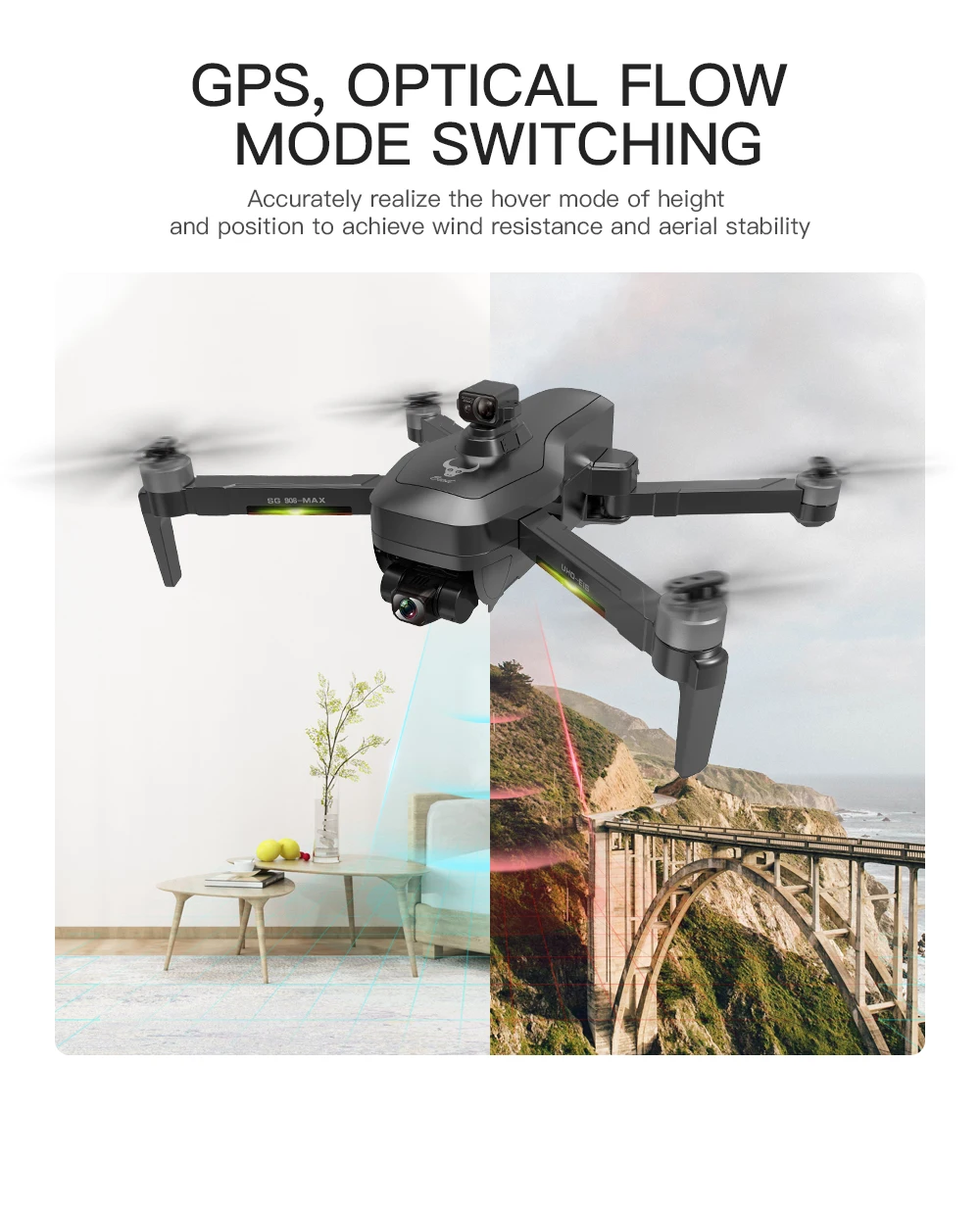 Квадрокоптер SG906 Pro 2 / MAX с GPS и камерой Wi-Fi FPV