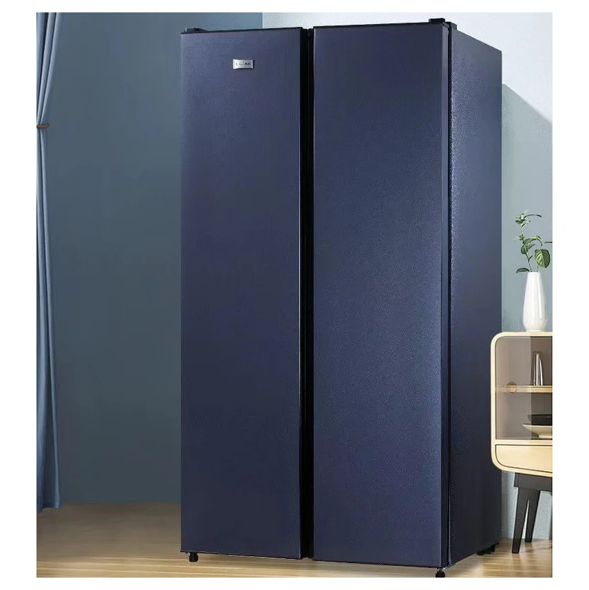 new design stainless steel top quality low noise side by side no frost household french 2 door refrigerator