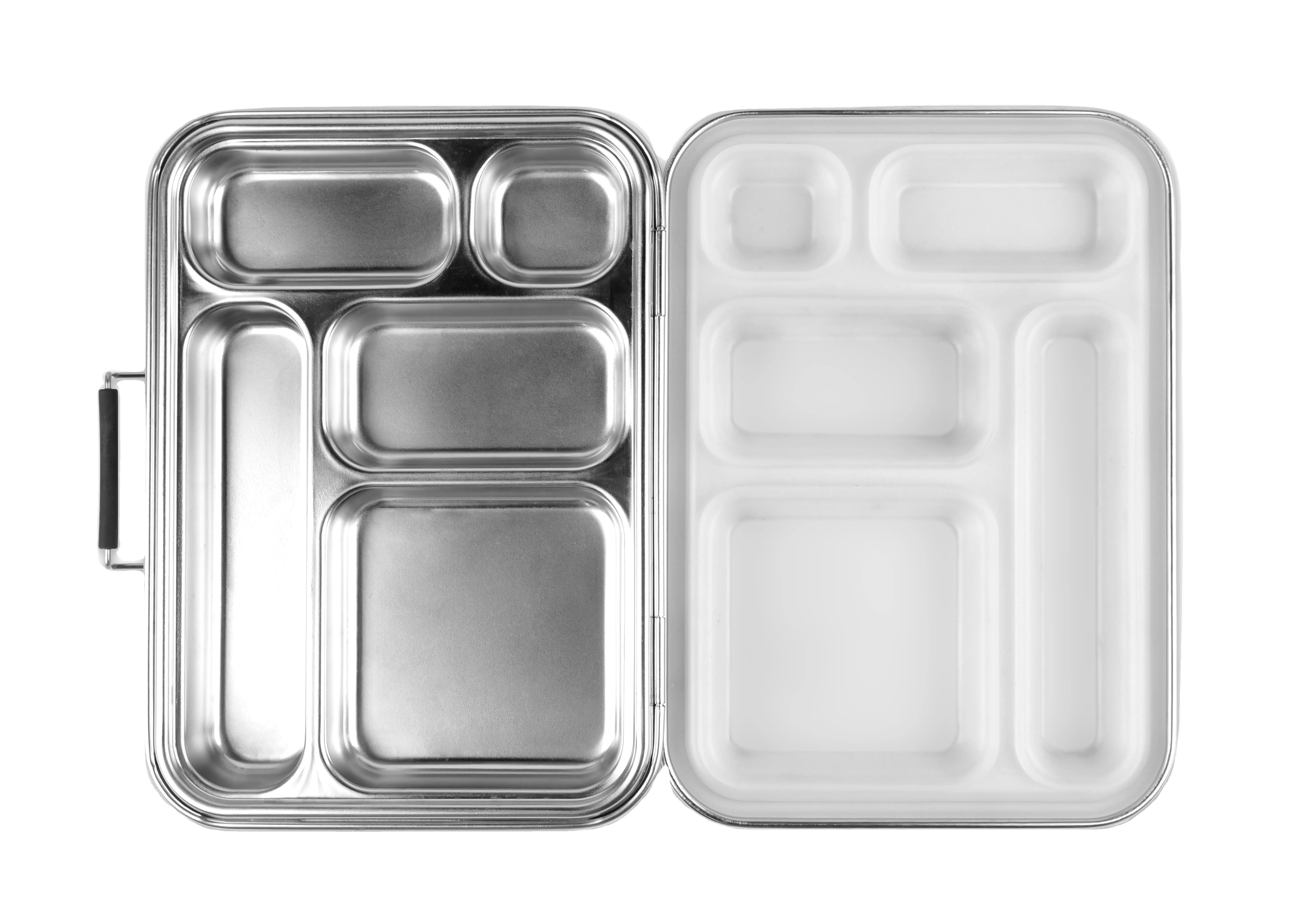 Aohea SS304 Stainless Steel dinnerware lunch box for School 5 compartment bento box with soup jar