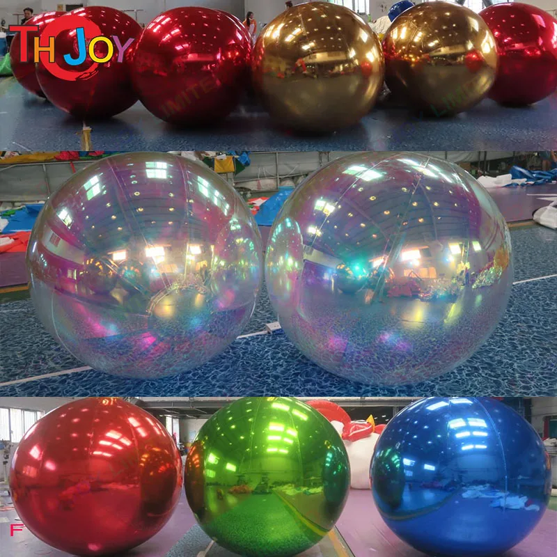 80cm 100cm 150cm 200cm PVC Inflatable mirror ball sphere/disco ball silver mirror balloon for sale