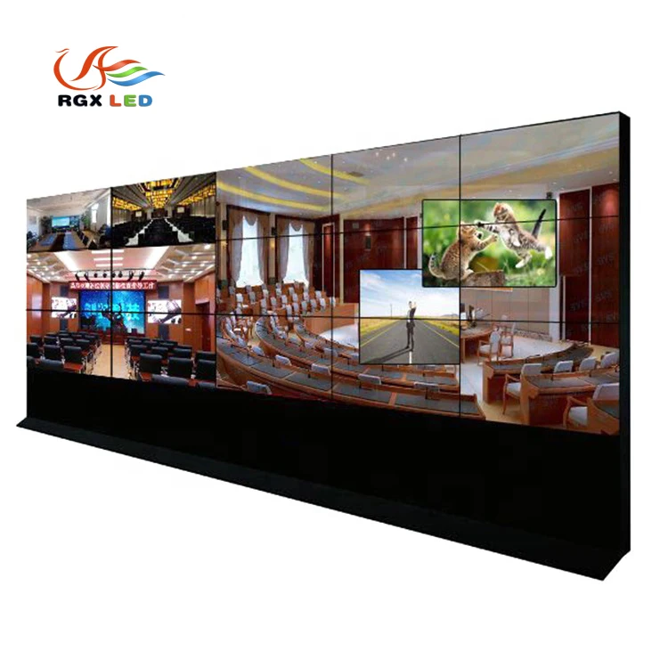 RGX  55 inch indoor 2*2  3*3  seamless advertising TV wall 1.7mm ultra narrow bezel  lcd video wall with HD advertising display
