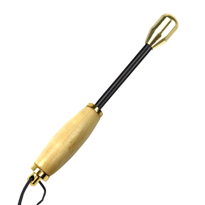 Wholesale Good Feel Golden Wooden Handle Nibby Fishing Metal Fishing Stick Priest For Natural Wood Color