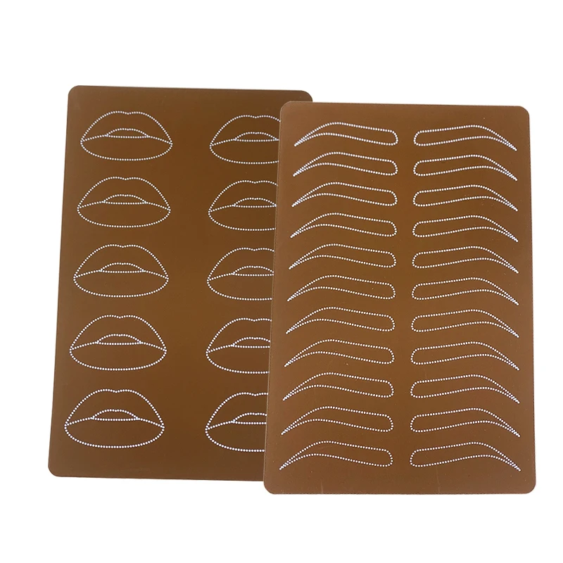 Two sides 1.5mmthickness Tattoo Practice Silicon Skin for Permanent Makeup and Microblading Nano brows ombre brows/lips