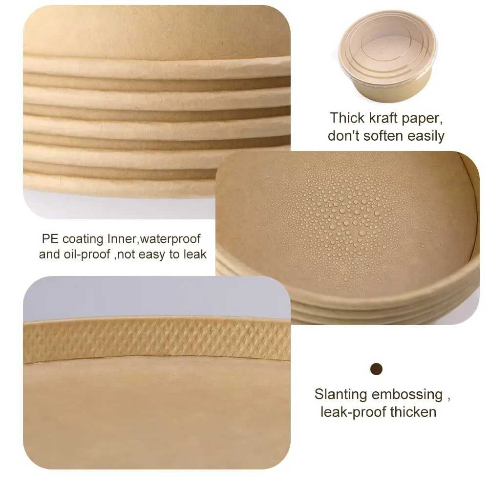 OEM&ODM&OBM Soup Bowl Soup Cup Ice Cream Containers 8oz Soup Cup Kraft Paper Craft Paper Packing Food Single Wall Paper Cups