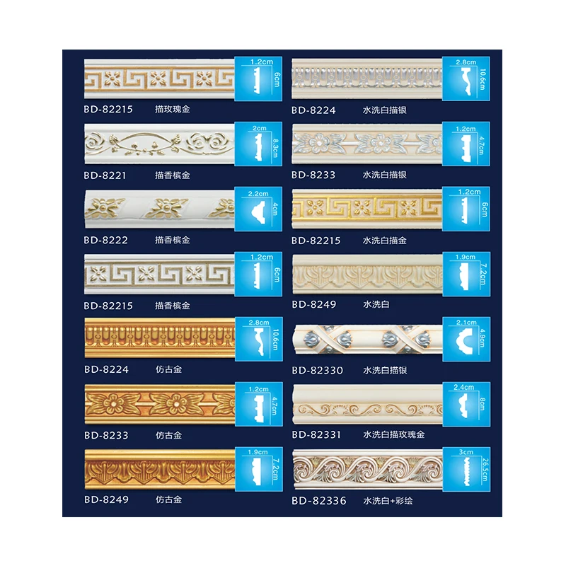 Custom high quality flexible molding  Rigid Moulded Polyurethane PU Foam Ceiling flexible Cornice Crown Mouldings