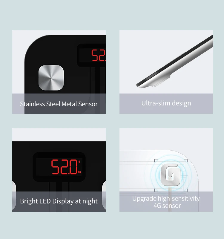 Intelligent Electronic Clear Glass Digital Fit days Portable Smart Body Fat Scale