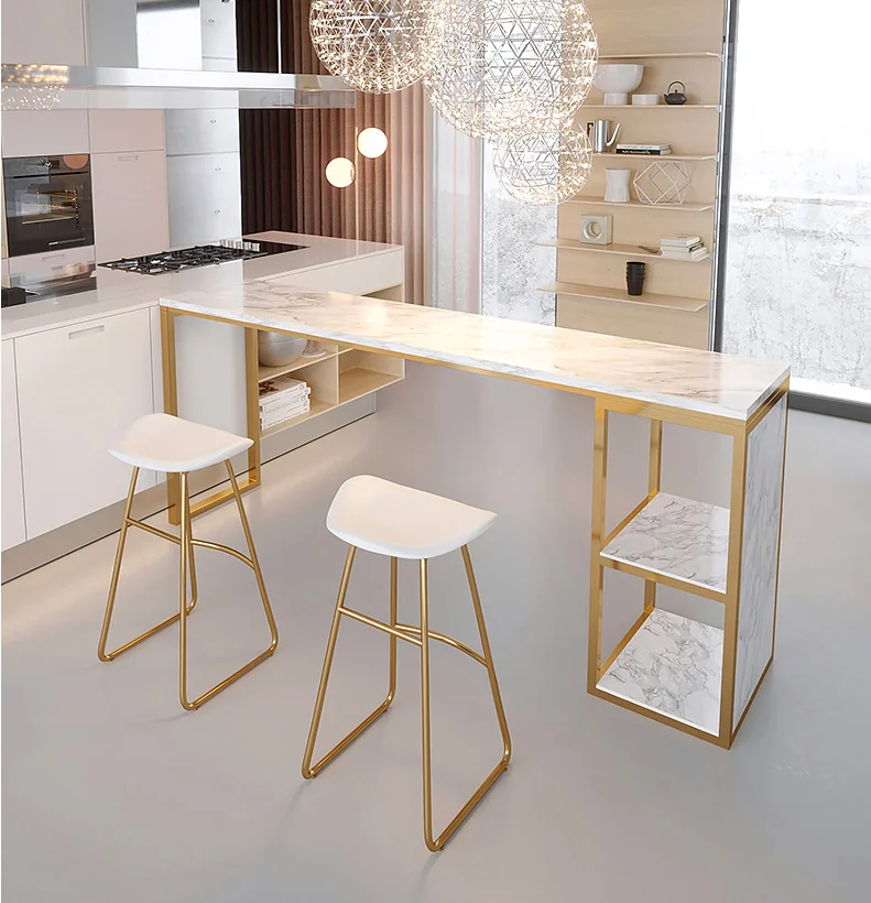 Bar table partition light luxury Nordic marble bar sitting room table and chair