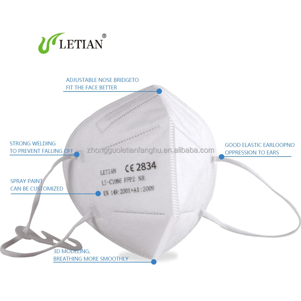 Letian Kn 95Mask Face Ffp2 Kn95 Mouth Mask 5 Layers Kn95Mask Disposable Colored Dust cubrebocas kn95 Mascarillas