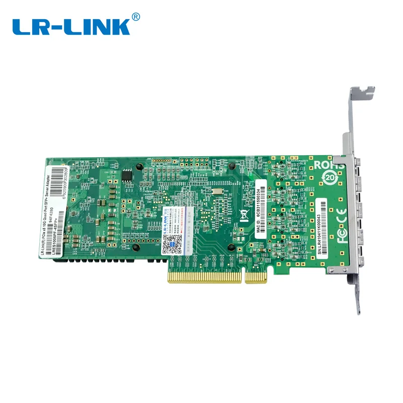 LR-LINK PCIe v3.0 x8 10Gb Quad Port 4*SFP+ 10 Gigabit Ethernet network card Fiber Server Adapter