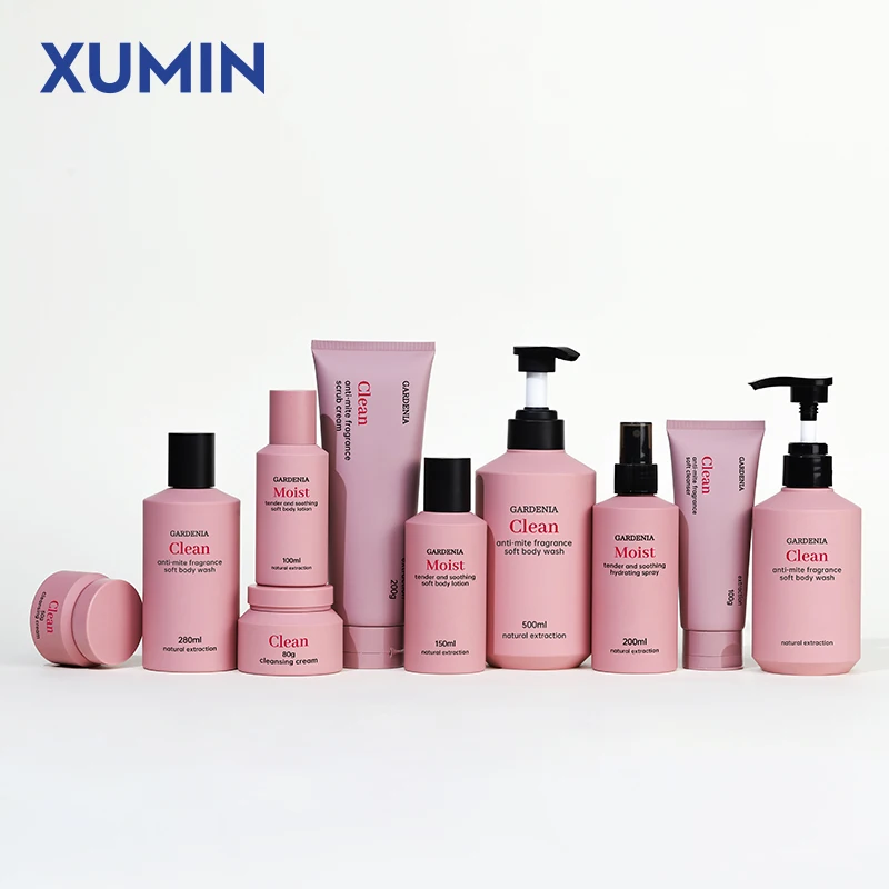 New Arrive XUMIN PET Plastic Cosmetic Bottle Set Shampoo and Conditioner Bottle Packaging Body Butter Containers Cosmetic Tube