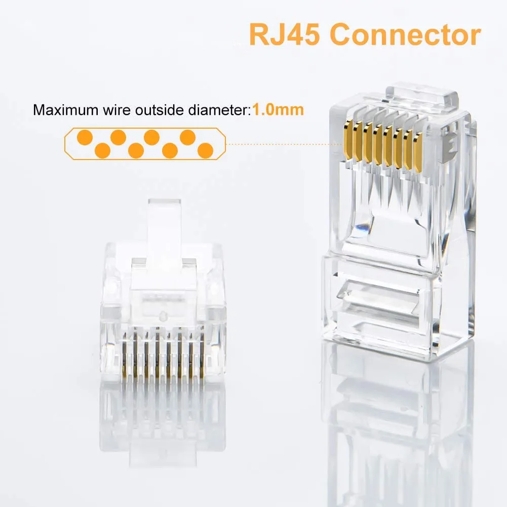  Коннектор RJ45 Cat5e коннектор концевой обжимной соединитель для кабеля Ethernet-100