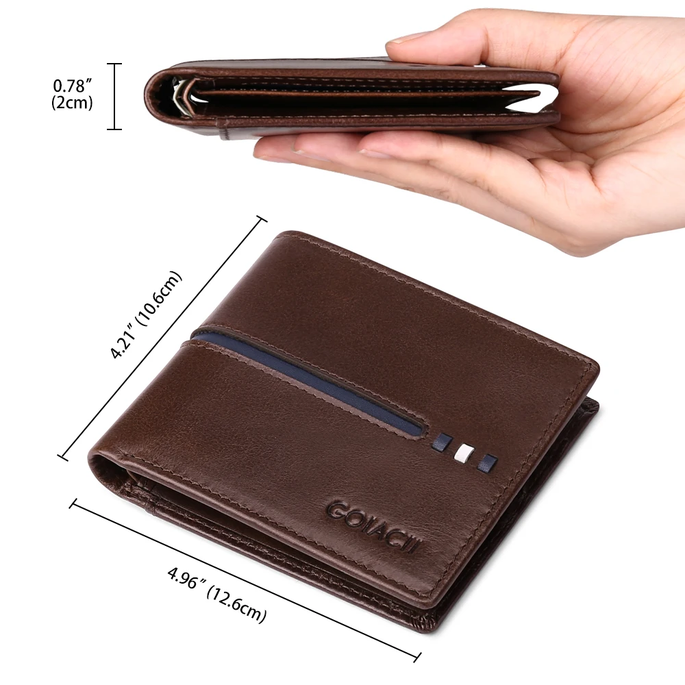 2022 Amazon Best Seller  Business Gifts  Genuine Leather Pocket Men ID Slim Card Holder Thin Wallet Rfid