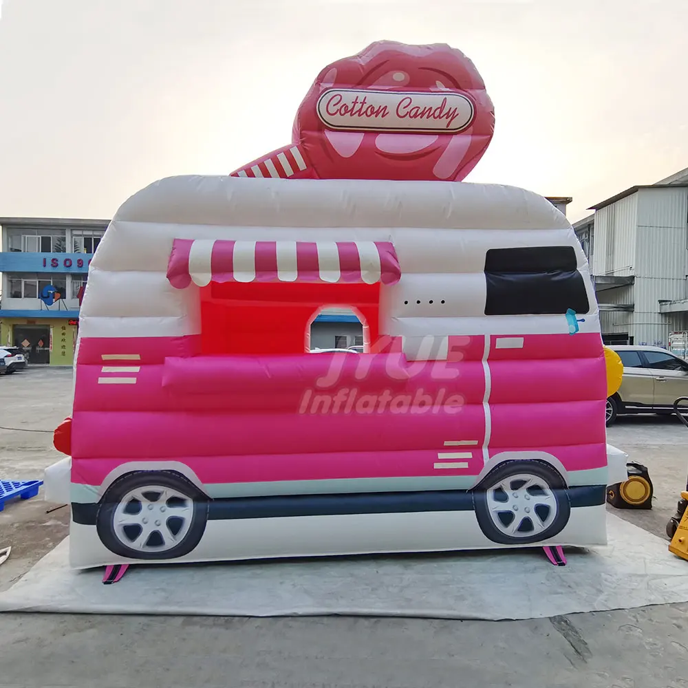 Pop Corn Shape Drink Bar Booth Air Inflatable Food Truck Cotton Candy Theme Kiosk For Movable Rental