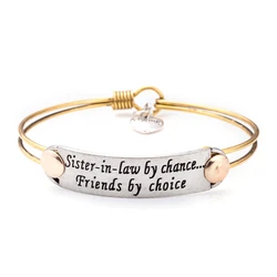 Joycuff  Women Charm Jewelry Positive Inspirational Metal Ring Twist Heart Bracelet