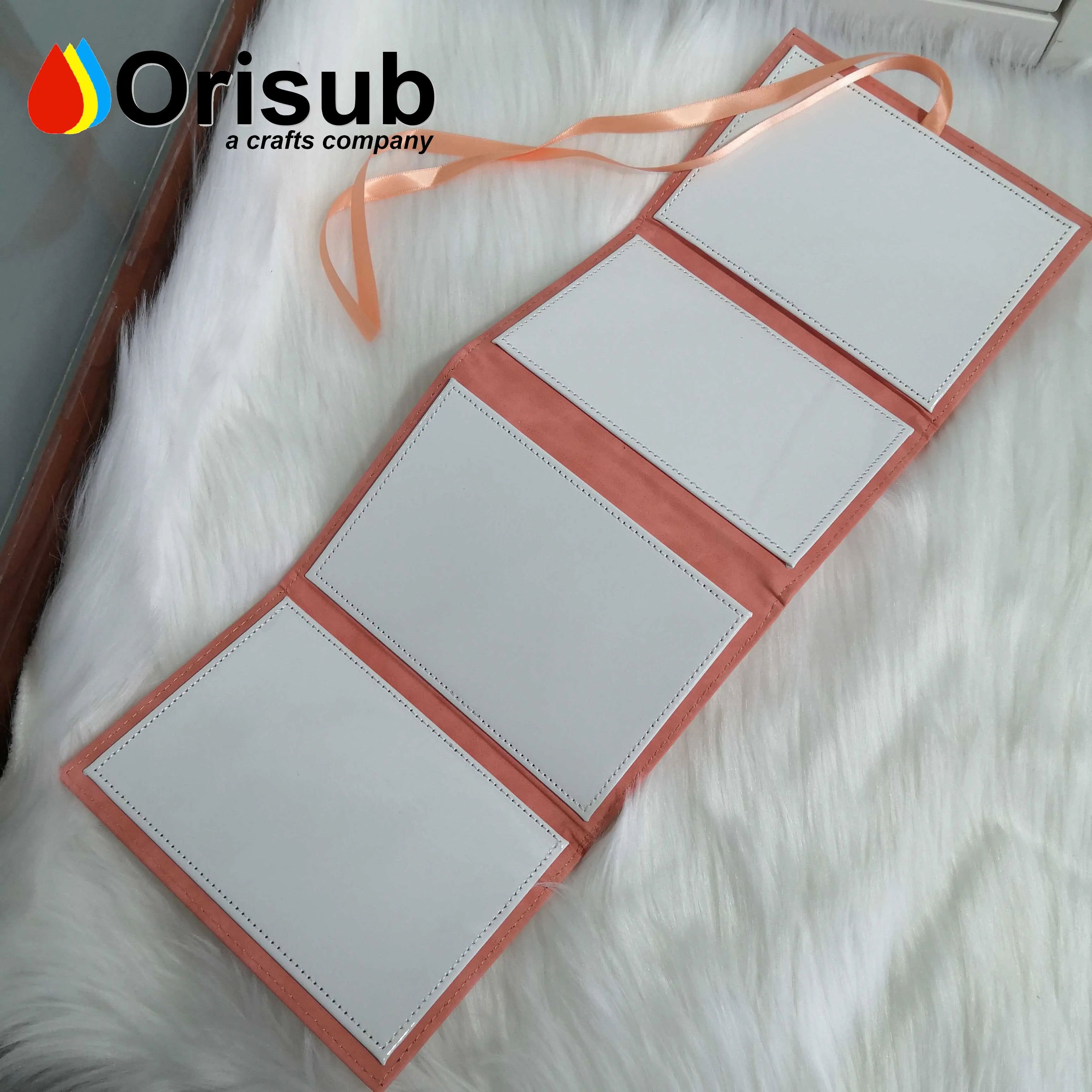 Blank pu leather custom 4 photo panel photo album frame sublimation