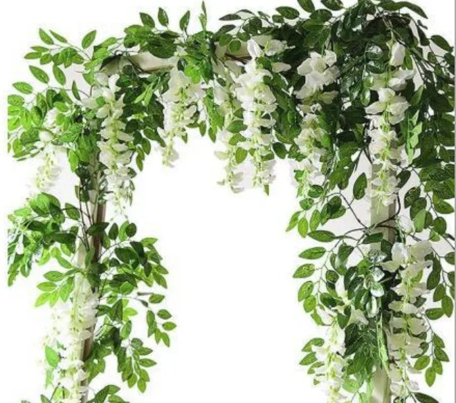 Hotsale Artificial wisteria garland flower decorative vine 2m for wedding home decoration