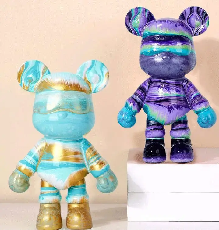 2023 Best Selling Diy Creative Fluid Bear New Arrival White Embryo Violent Bear Fluid Violent Bear Hand-made Ornaments