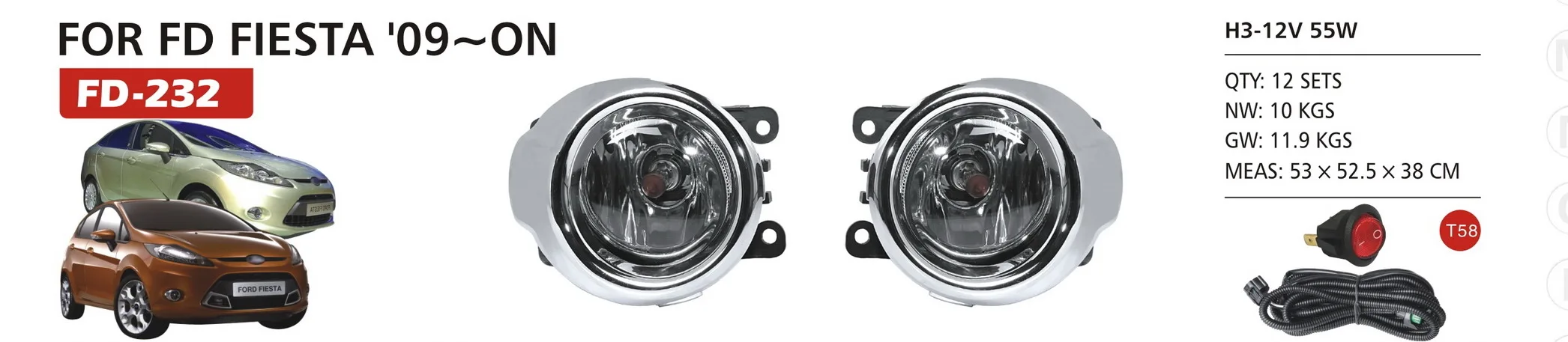 Для 2009-2010 Ford прозрачные линзы передний бампер противотуманные фары + рамка переключатель