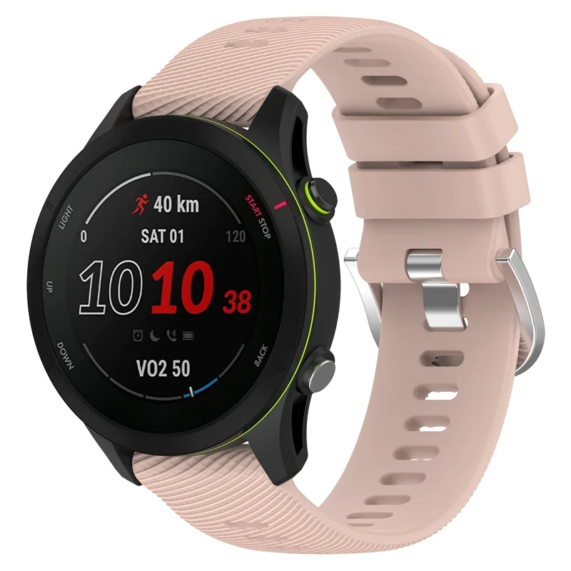 18 мм/20 мм/22 мм силиконовый ремешок для смарт-часов Garmin Forerunner 255 пересекающиеся гранулы из нержавеющей стали на ремешке с пряжкой Вену 2 Plus F255S
