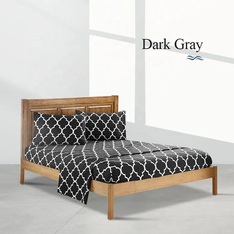 Fashion New Design Embroidery Home Textile 4 Pcs King Size Printing Quilts 100% Cotton Comforter Bedsheet Bedding Set